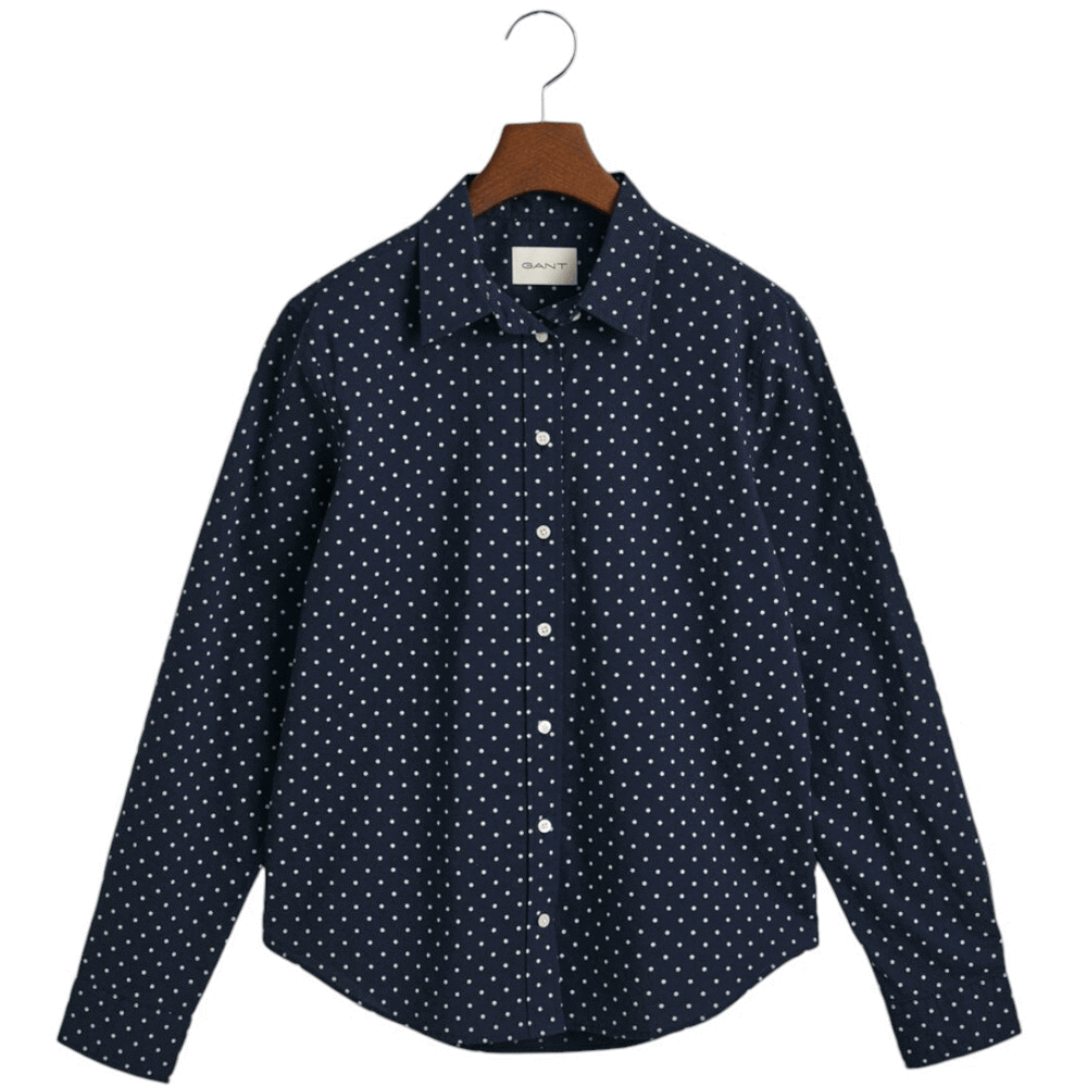 Gant Regular Fit Dot Print Cotton Voile Shirt